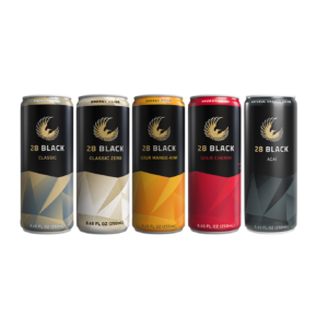 28 Black Energy Drink - five cans showing flavors. Sold by Rock Solid Distribution